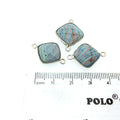 Jeweler's Lot OOAK Silver Plated Faux Fordite Faceted Assorted Copper Bezel Pendants/Connectors 12mm - 14mm, Approx.  "22" - Sold as Shown!