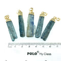 Gold Electroplated Kyanite Freeform Stick Pendant with bail - Measuring 40mm - 50mm Long Approx. - Sold Individually/Random