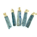 Gold Electroplated Kyanite Freeform Stick Pendant with bail - Measuring 40mm - 50mm Long Approx. - Sold Individually/Random