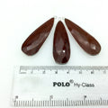 Silver Finish Faceted Red Jasper Long Teardrop Shaped Bezel Pendant - Measuring 15mm x 45mm - Natural Semi-precious Gemstone