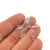 BULK PACK of Six (6) Sterling Silver smooth Moonstone Oval Shaped Bezel Connectors - Measuring 5mm x 7mm. Approximately.