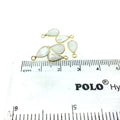 Moonstone Bezel | BULK PACK of Six (6) Vermeil Gold Pointed Cut Stone Faceted Teardrop Shaped Pendants - Measuring 5mm x 8mm