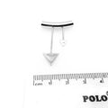 Silver Plated Tube Pendant - with Triangle Embellishments - Measuring 25mm x 38mm with 5mm Hole - Sold Individually, Chosen at Random