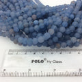 Matte Smooth Gray/Blue Dyed Agate Round Shaped Beads with 1mm Holes - 6mm, 8mm Available