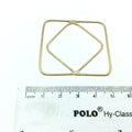 42mm x 42mm Soft Gold Finish Open Triangle with Inner Diamond Shaped Plated Copper Components - Sold in Packs of 4 Pieces