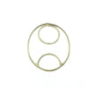42mm x 50mm Soft Gold Finish Open Oval with Inner Circle and Half Circle Shaped Plated Copper Components - Sold in Packs of 4 Pieces