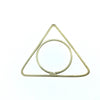 51mm x 53mm Soft Gold Finish Open Triangle with Inner Circle Shaped Plated Copper Components - Sold in Packs of 4 Pieces