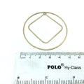 48mm Soft Gold Finish Open Circle with 40mm Open Inner Diamond Shaped Plated Copper Components - Sold in Packs of 4 Pieces
