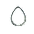 30mm x 43mm Gunmetal Brushed Finish Thick Open Teardrop Shaped Plated Copper Components (one hole) - Sold in Packs of 10 Pieces - (626-GM)