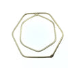 45mm x 50mm Soft Gold Open Hexagon with Inner Hexagon Shaped Plated Copper Components - Sold in Packs of 4 Pieces