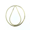 40mm x 50mm Soft Gold Open Oval with Inner Teardrop Shaped Plated Copper Components - Sold in Packs of 4 Pieces