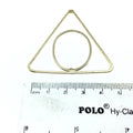 50mm x 53mm Soft Gold Open Triangle with Inner Oval Shaped Plated Copper Components - Sold in Packs of 4 Pieces