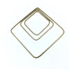 62mm x 62mm Soft Gold Open Diamond with Inner Diamonds Shaped Plated Copper Components - Sold in Packs of 4 Pieces