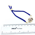 Cobalt Blue Half Finished Cord Bracelet with Gold Plated Tree of Life Sliding Stopper Bead - 115mm Single Cord Length, 8mm Stopper Bead