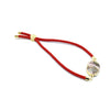 Cadmium Red Half Finished Cord Bracelet with Gold Plated Tree of Life Sliding Stopper Bead - 115mm Single Cord Length, 8mm Stopper Bead
