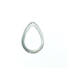 25mm x 37mm Silver Plated Copper Open Thick Teardrop Shaped Components with One Hole- Sold in Packs of 10 Components