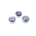 Silver Electroplated Faceted Orchid Purple Crystal Round/Coin Shaped Bead  - 14mm - Sold Individually, At Random - High Quality Crystal