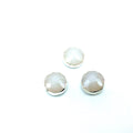 Silver Electroplated Faceted Translucent White Crystal Round/Coin Shaped Bead - 14mm - Sold Individually, At Random - High Quality Crystal