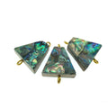 Rainbow Trapezoid Shaped Natural Shell Focal Connector- 21mm x 21mm Approximately - Sold Individually