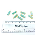Gold Vermeil Faceted Cut Stone Rectangle Shaped Amazonite Bezel Pendant - Measuring 5mm x 15mm - Sold Per Piece