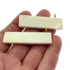 White/Ivory Horizontal Rectangle Shaped Natural Bone Focal Pendant- 14mm x 50mm Approximately - Sold Individually