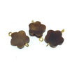 Brown Flower Shaped Natural Bone Focal Connector - 20mm x 20mm Approximately - Sold Individually