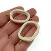 White/Ivory Vertebrae Slice Oval Shaped Natural Bone Focal Connector - 25mm x 48mm Approximately - Sold Individually