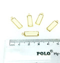 Gold Vermeil Faceted Cut Stone Rectangle Shaped Lemon (Lab Created) Quartz Bezel Pendant- Measuring 5mm x 15mm - Sold Per Piece