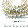 10mm x 13mm Rhinestone Hemisphere White Pearl Potato Shaped Beads - Sold in Packs of Six (6) - Natural Semi-Precious Loose Gemstone