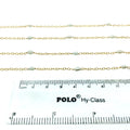 Gold Plated Copper Rosary Chain with Spaced 5mm Freshwater Pearl Rice Beads - Sold by the Foot! - Natural Semi-Precious Beaded Chain