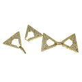 Large Gold Plated Cubic Zirconia Encrusted/Inlaid Triangle Shaped Copper Clasp Components - Measuring 24mm x 42mm
