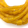 18mm x 22mm Matte Yellow Spiral Textured Barrel Shaped Indian Beach/Sea Beadlanta Glass Beads - Sold by 15" Strands - Approx 32 Beads