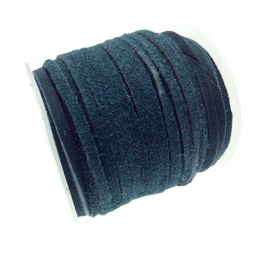 FULL SPOOL - Matte Dark Green Beadlanta Suede Leather Cord - Measuring 3mm - 25 yards per spool - Flat Jewelry Cord