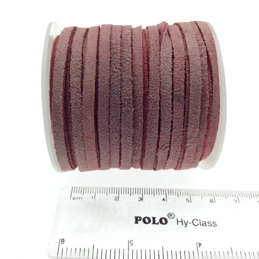 FULL SPOOL - Matte Pink  Beadlanta Suede Leather Cord - Measuring 3mm - 25 yards per spool - Flat Jewelry Cord