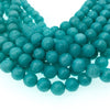 10mm Faceted Dyed Turquoise Blue Natural Jade Round/Ball Shape Beads with 1mm Beading Holes - Sold by 14.5" Strands (Approximately 37 Beads)
