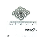 Silver Plated White CZ Cubic Zirconia Inlaid Flat Fancy/Ornate Open Ribbon/Dot Shaped Copper Slider - Measuring 26mm x 30mm