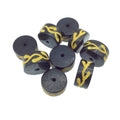 Hand-Carved Yellow Colored Vine - Heishi Shaped Resin Bead - 10mm x 18mm approx - Sold in Packs of 10