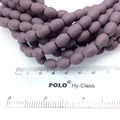 8mm x 10mm Matte Deep Lavender Oval Shaped Indian Beach/Sea Beadlanta Glass Beads - Sold by 15" Strand - ~38 Beads per Strand