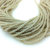 2mm x 3mm Matte Finish Faceted Opaque Light Ivory/Cream Chinese Crystal Rondelle Shaped Beads - Sold by 16" Strands (Approx. 150 Beads)