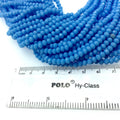 Chinese Crystal 3mm x 4mm Faceted Opaque Sky Blue Glass Crystal Rondelle Beads -16.75" Strand (Approximately 135 Beads) - Sold by the Strand