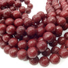 10mm Faceted Dyed Macintosh Red Natural Jade Round/Ball Shape Beads with 1mm Beading Holes - Sold by 14.5" Strands (Approximately 38 Beads)
