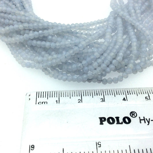 Holiday Special! 2-3mm x 2-3mm Faceted Blue Lace Agate Rondelle Beads - 13" Strand (~ 130 Beads)
