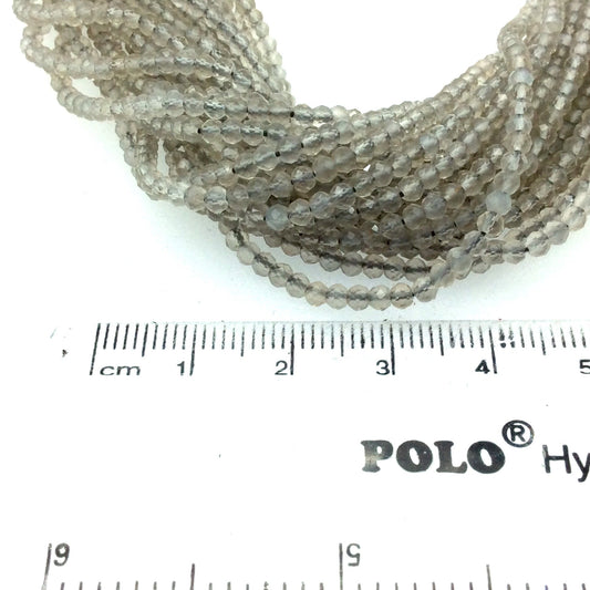 Holiday Special! 2-3mm x 2-3mm Faceted Mystic Natural Gray Moonstone Rondelle Beads - 13" Strand (~ 125 Beads)