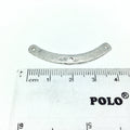 5mm x 40mm Silver Brushed Curved Shaped Connector with 3 Holes Plated Copper Components - Sold in Pre-Counted Bulk Packs of 10 Pieces