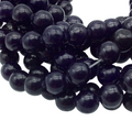10mm Smooth Dyed Dark Purple Natural Jade Round/Ball Shape Beads with 1mm Beading Holes - Sold by 14.5" Strands (Approximately 37 Beads)