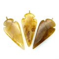 25mm x 53mm Semi-Transparent Beige/Brown Thick Arrow Shaped Resin Pendant with One Ring- Sold Individually