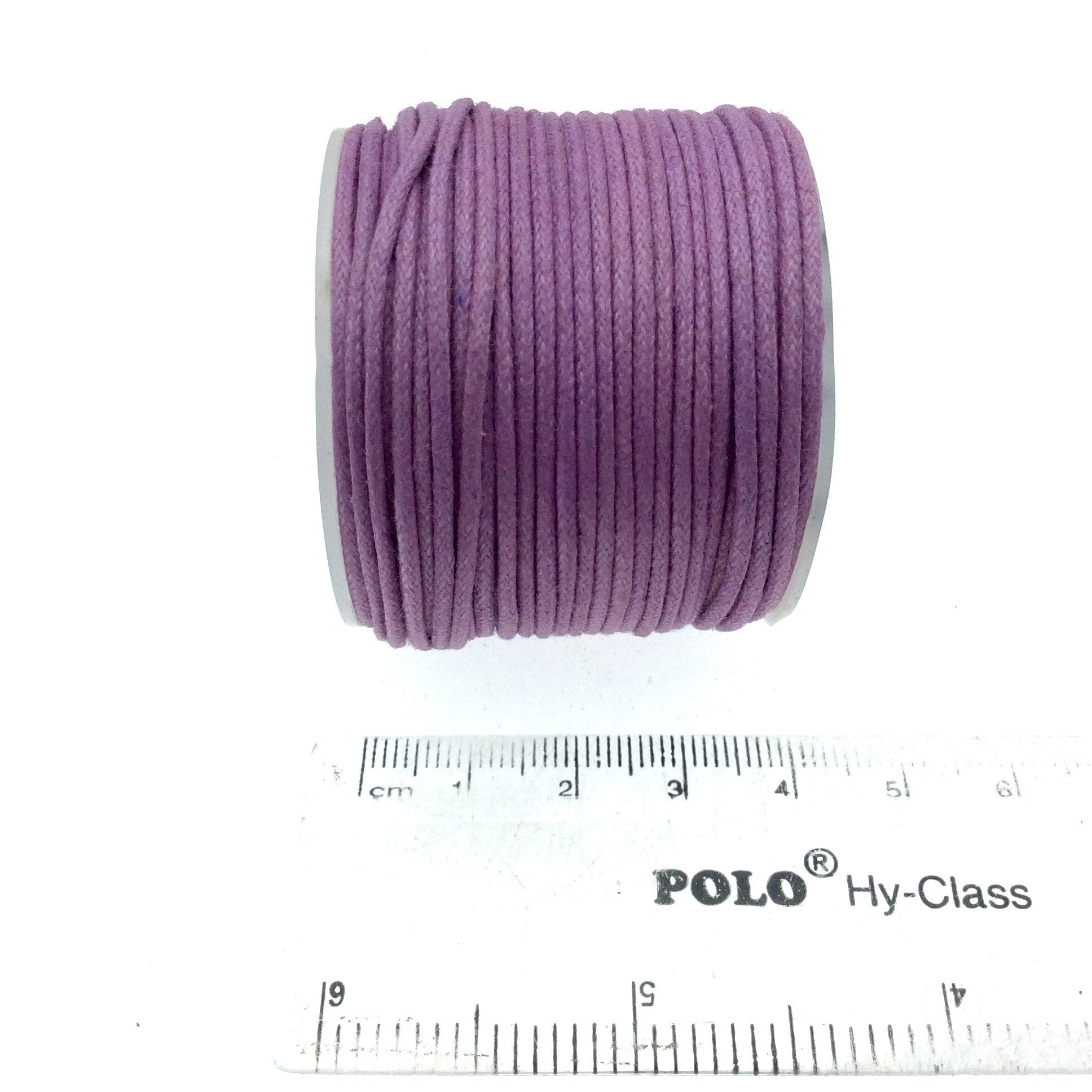 FULL SPOOL - Deep Lavender Beadlanta Waxed Cotton Cord - Measuring 1.5mm - 27 yards per spool - Round Cotton Jewelry Cord