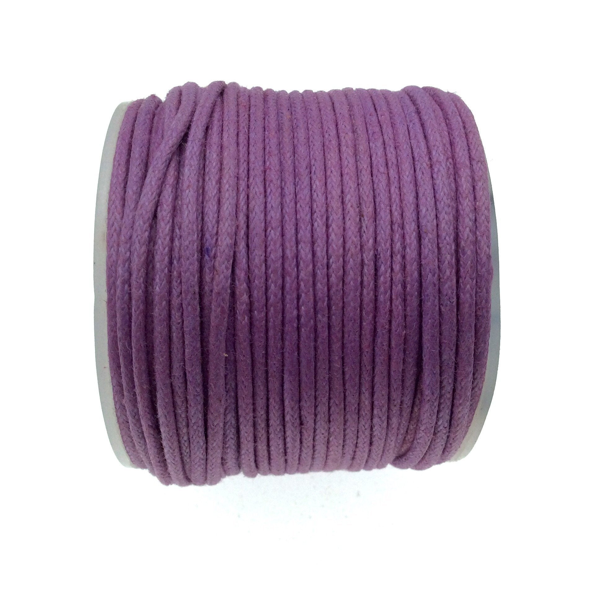 FULL SPOOL - Deep Lavender Beadlanta Waxed Cotton Cord - Measuring 1.5mm - 27 yards per spool - Round Cotton Jewelry Cord