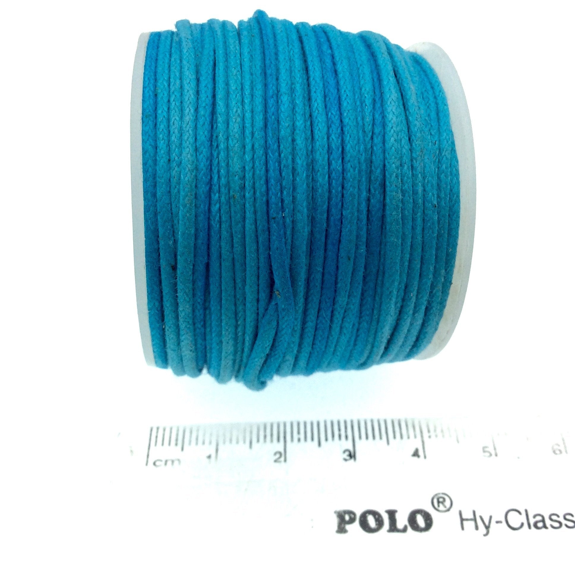 FULL SPOOL - Aqua Blue Beadlanta Waxed Cotton Cord - Measuring 1.5mm - 27 yards per spool - Round Cotton Jewelry Cord