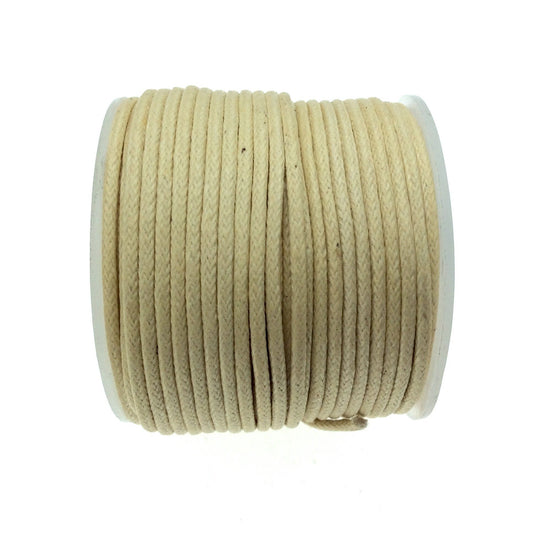 FULL SPOOL - Cream Beadlanta Waxed Cotton Cord - Measuring 1.5mm - 27 yards per spool - Round Cotton Jewelry Cord